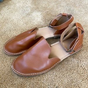 Brown Flats w/ Ankle Strap